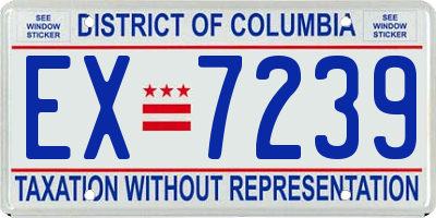 DC license plate EX7239