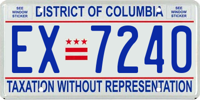 DC license plate EX7240