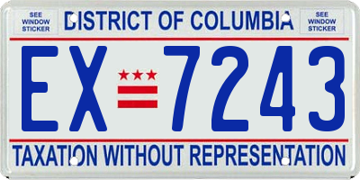 DC license plate EX7243