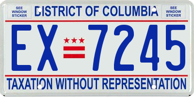 DC license plate EX7245