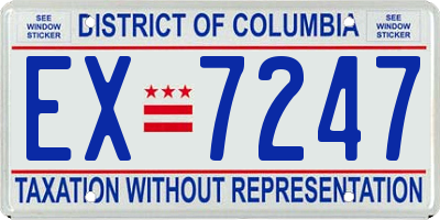 DC license plate EX7247