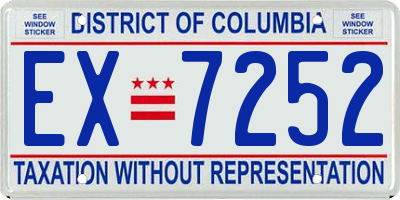 DC license plate EX7252