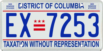 DC license plate EX7253
