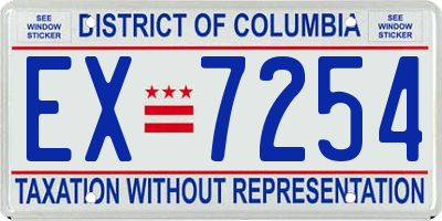 DC license plate EX7254