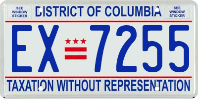 DC license plate EX7255