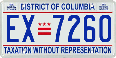 DC license plate EX7260