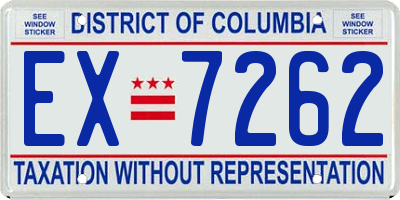 DC license plate EX7262
