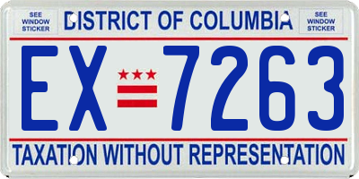 DC license plate EX7263