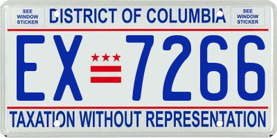 DC license plate EX7266