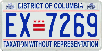 DC license plate EX7269