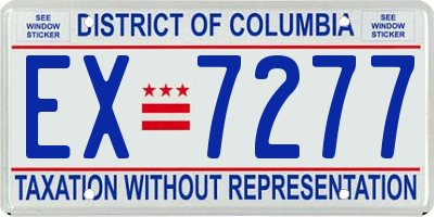 DC license plate EX7277