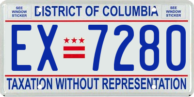 DC license plate EX7280