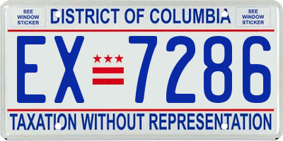 DC license plate EX7286
