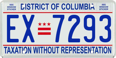 DC license plate EX7293