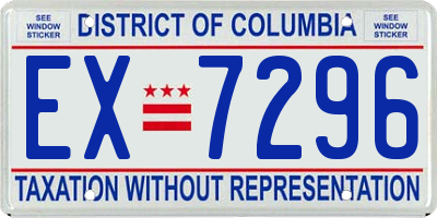 DC license plate EX7296