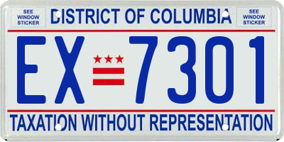 DC license plate EX7301