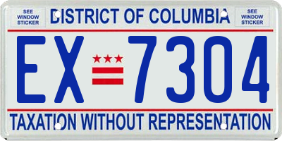 DC license plate EX7304