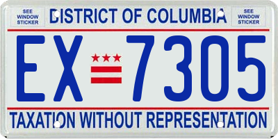DC license plate EX7305