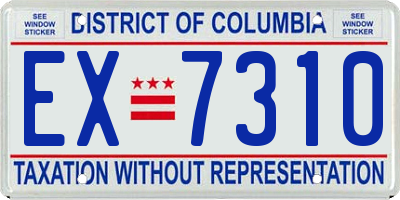 DC license plate EX7310