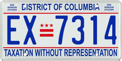 DC license plate EX7314