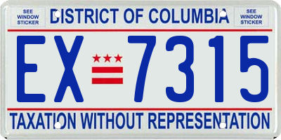 DC license plate EX7315