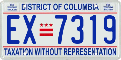 DC license plate EX7319