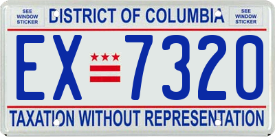 DC license plate EX7320