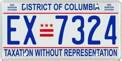 DC license plate EX7324