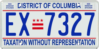 DC license plate EX7327