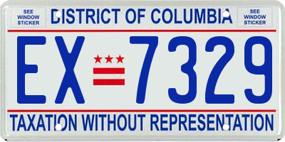 DC license plate EX7329
