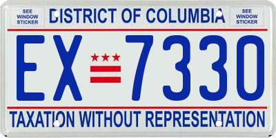 DC license plate EX7330