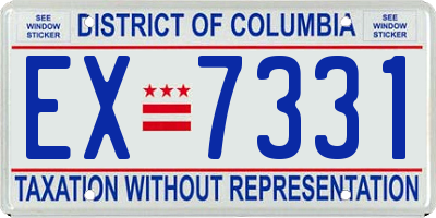 DC license plate EX7331