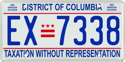 DC license plate EX7338