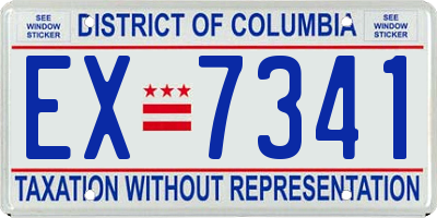 DC license plate EX7341