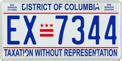 DC license plate EX7344