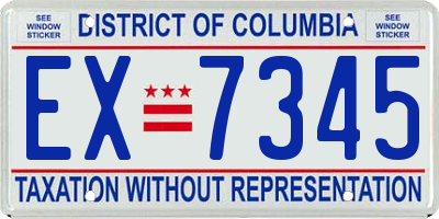 DC license plate EX7345