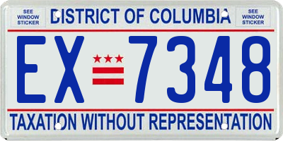 DC license plate EX7348