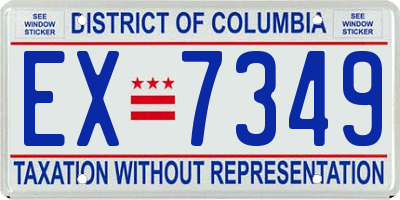 DC license plate EX7349
