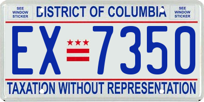DC license plate EX7350