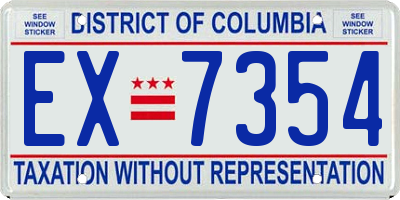 DC license plate EX7354