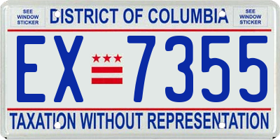 DC license plate EX7355