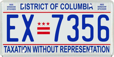 DC license plate EX7356