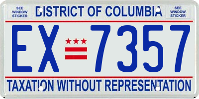 DC license plate EX7357