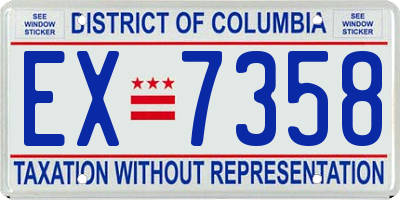 DC license plate EX7358