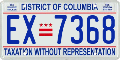 DC license plate EX7368