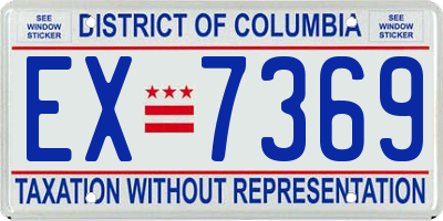 DC license plate EX7369
