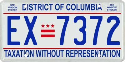 DC license plate EX7372