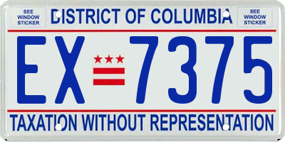 DC license plate EX7375
