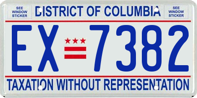 DC license plate EX7382