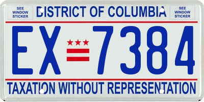 DC license plate EX7384